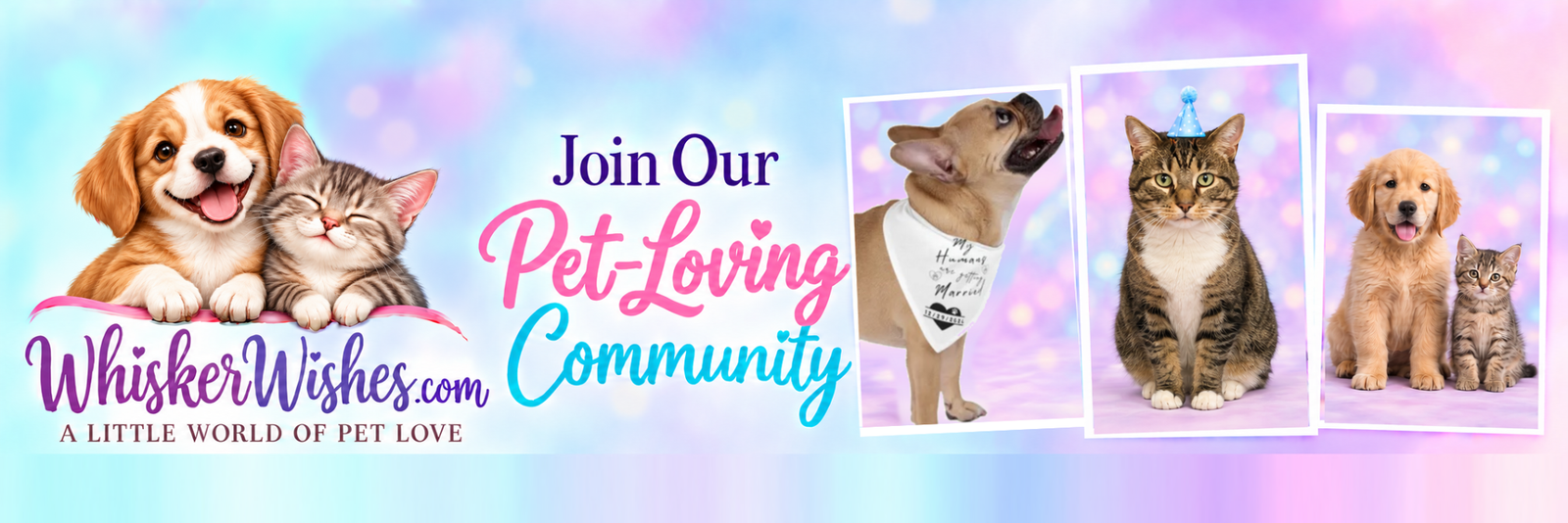 whiskerwishes.com — Join Our Pet Community, with pastel colors and framed pet portraits